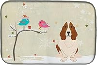 Vista 84 de Caroline's Treasures BB2508DDM - Tapete de secado de platos de perro de montaña bernés con regalos de Navidad entre amigos, tapete absorbente