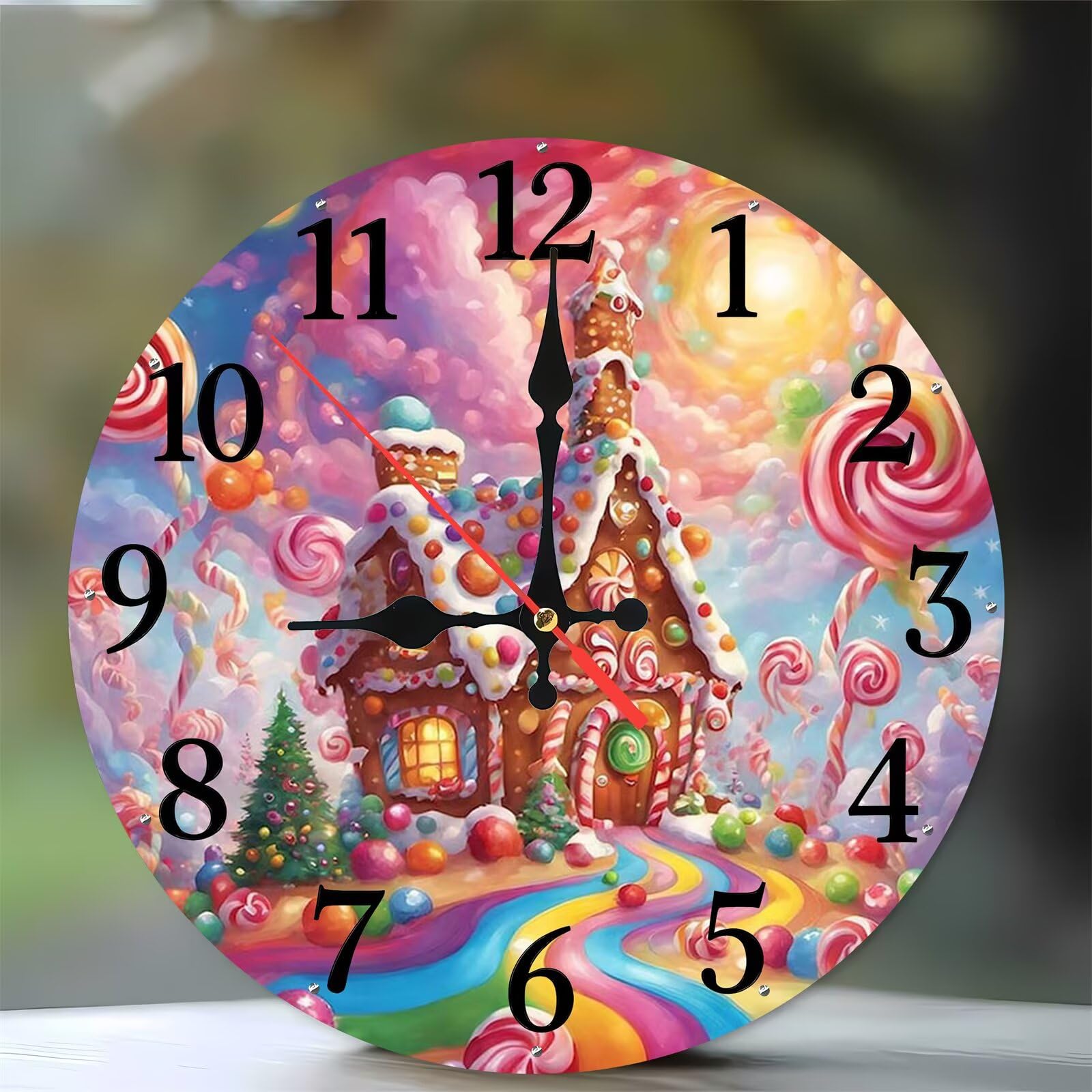 Horloge murale silencieuse bois 35 cm sans tic-tac pour la cuisine