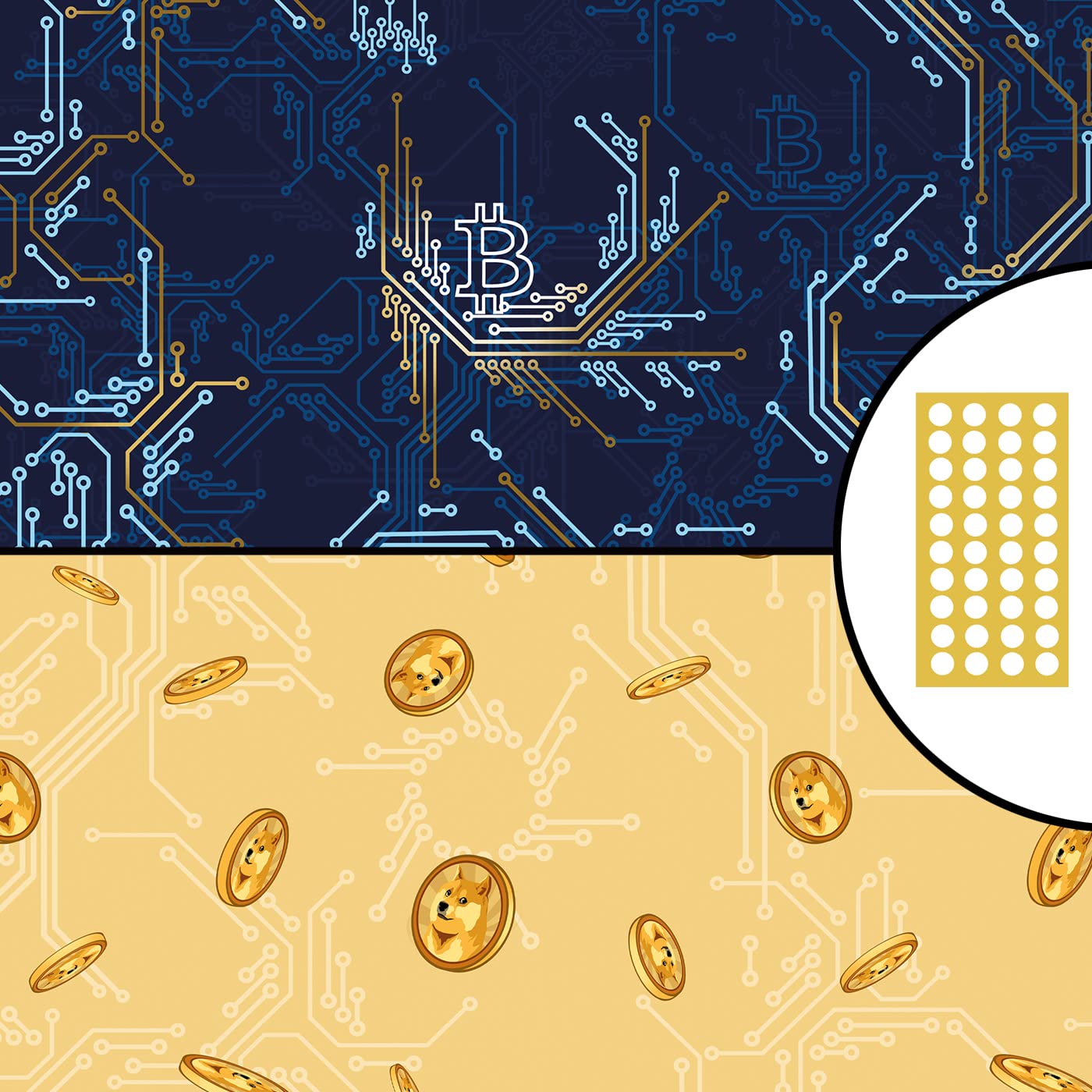 Wrapping Paper Nerds Bitcoin Doge Coin Shiba Inu Crypto - 30 x Adhesive  Dots - Geeks Crypto Extraordinary Double-Sided 5 x Sheets 42 x 59 cm Folded  Birthday Premium Sustainable : Amazon.de: Everything Else