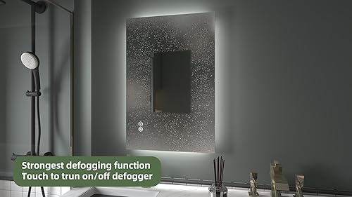 Miniatura 4 de Homebay Espejo LED retroiluminado de 28 x 36 pulgadas, espejo de tocador regulable, función de memoria CRI90+ ultra brillante, 3 colores (30K40K60K)