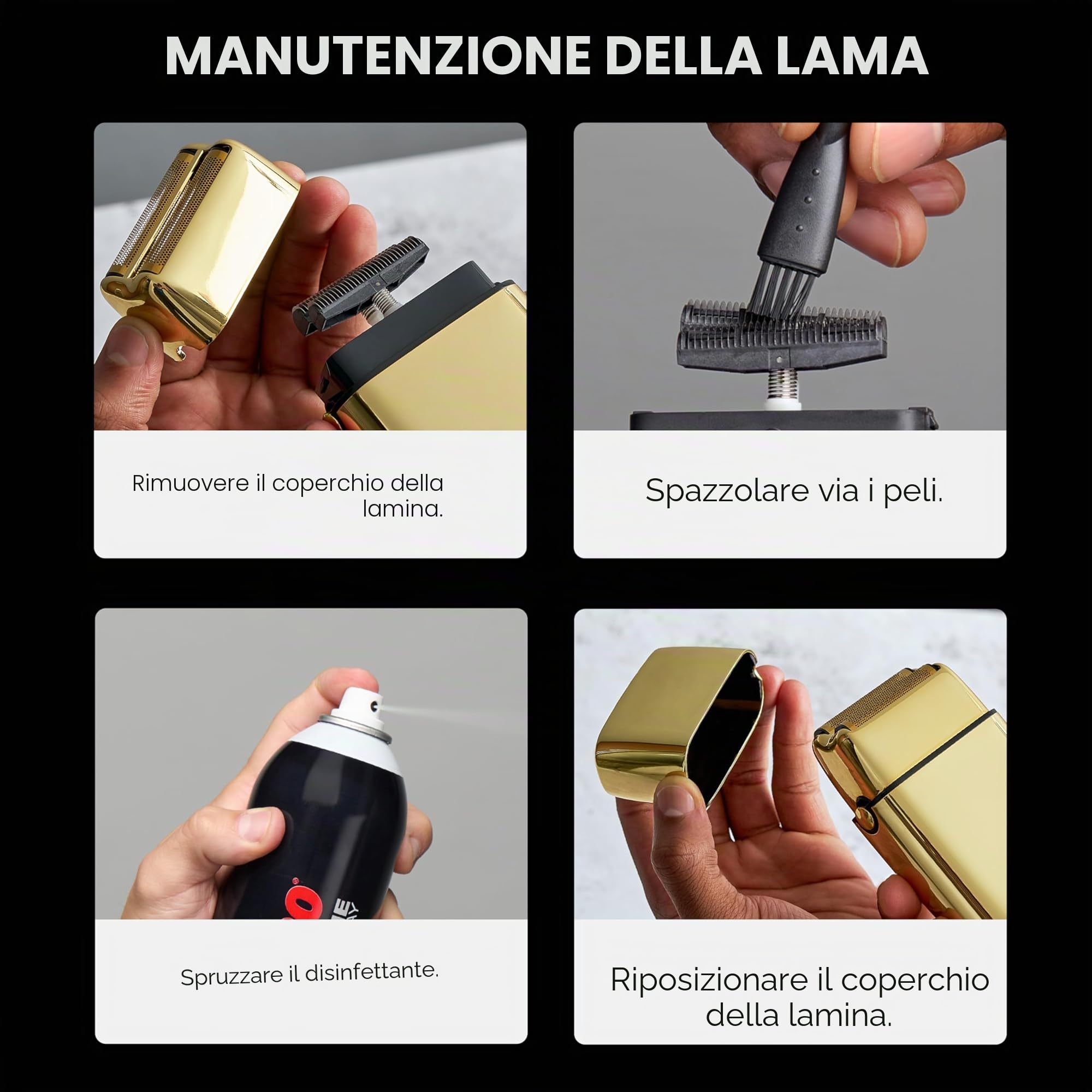 BaBylissPRO Barberology - Rasoio elettrico a doppia lamina in metallo, senza fili
