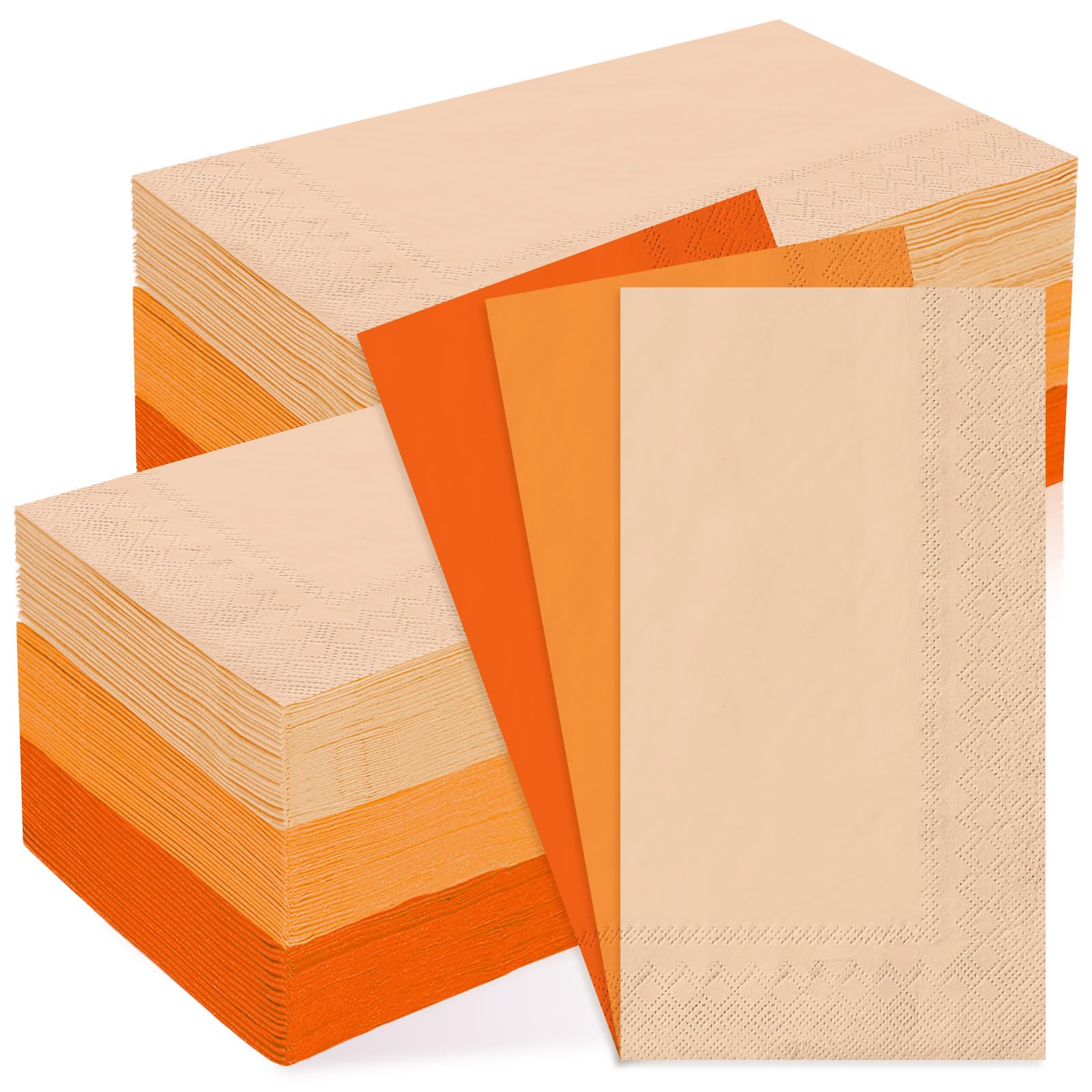 Whaline 150Pcs Orange Guest Paper Napkins 3 Colors Orange Dinner Hand Napkin Towel 3 ply Disposable Napkins for Holiday Bathroom Wedding Birthday