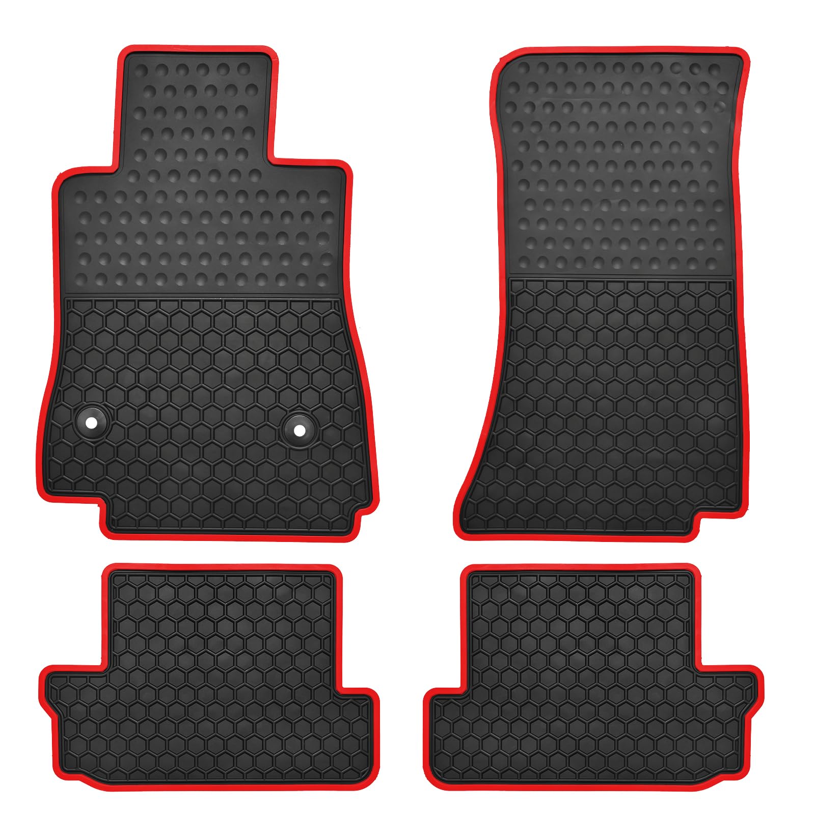 Car Floor Mats Custom Fit for Chevy Camaro 2016-2025 Full Black Red Rubber Chevrolet Auto Liner Mats All Weather Protection Odorless