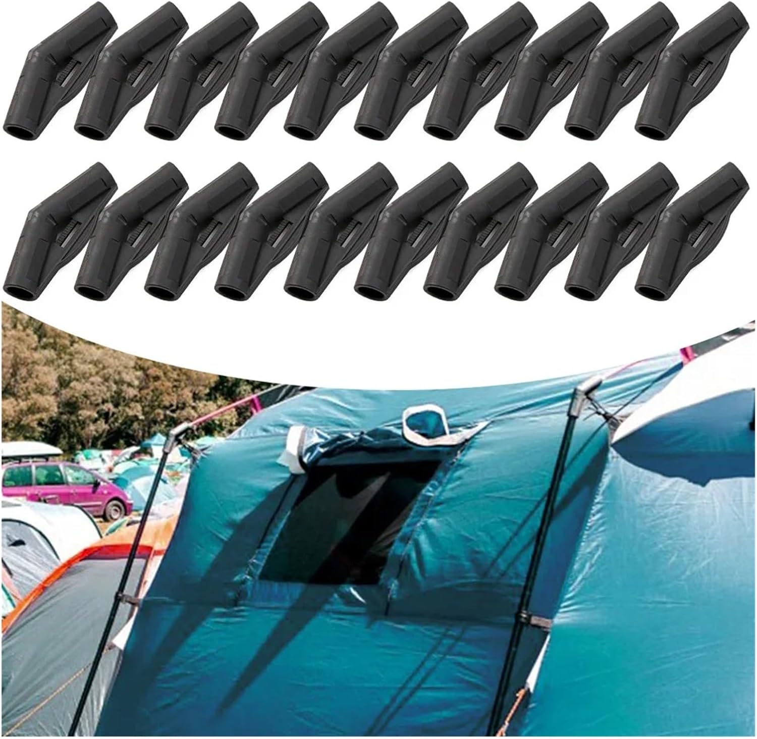 10pcs Tent Joint Replacement Camping Pole Lightweight Plastic Material Practical Accessories