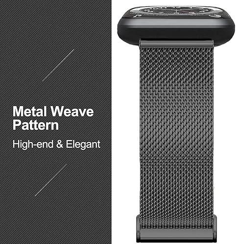 Miniatura 10 de Correa compatible con reloj Wyze de 471.732in para mujeres y hombres, correa de malla metálica de acero inoxidable transpirable, correa de repuesto