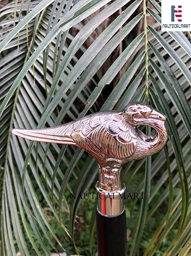 Miniatura 4 de Bastón cisne de plata de ley con eje de madera de haya negra | Bastón Poirot de Agatha Christie