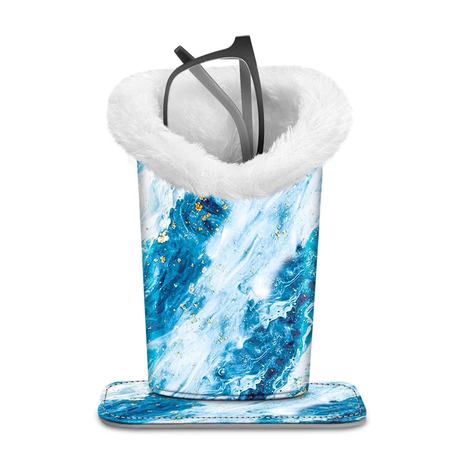 Fintie Plush Lined Eyeglasses Holder, Glasses Stand Case, Anti-scratch Glasses Storage Organizer for Desk, Nightstand, Office