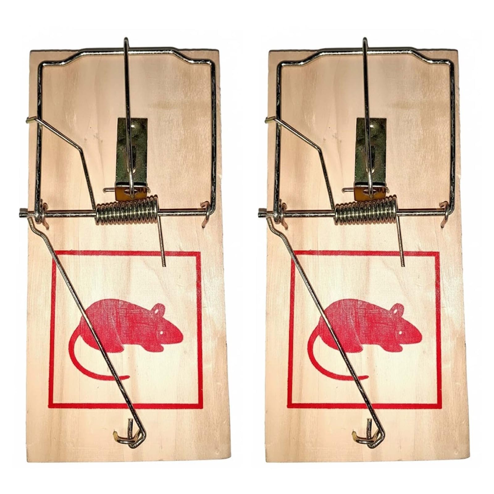 Neel Saanjh Reusable Wooden Rat Trap Heavy Duty, Eco-Friendly Natural Wood Base with Strong Spring Mechanism, Easy Set Rodent Trap for Home, Garden, Garage & Shed, (2 Pcs)