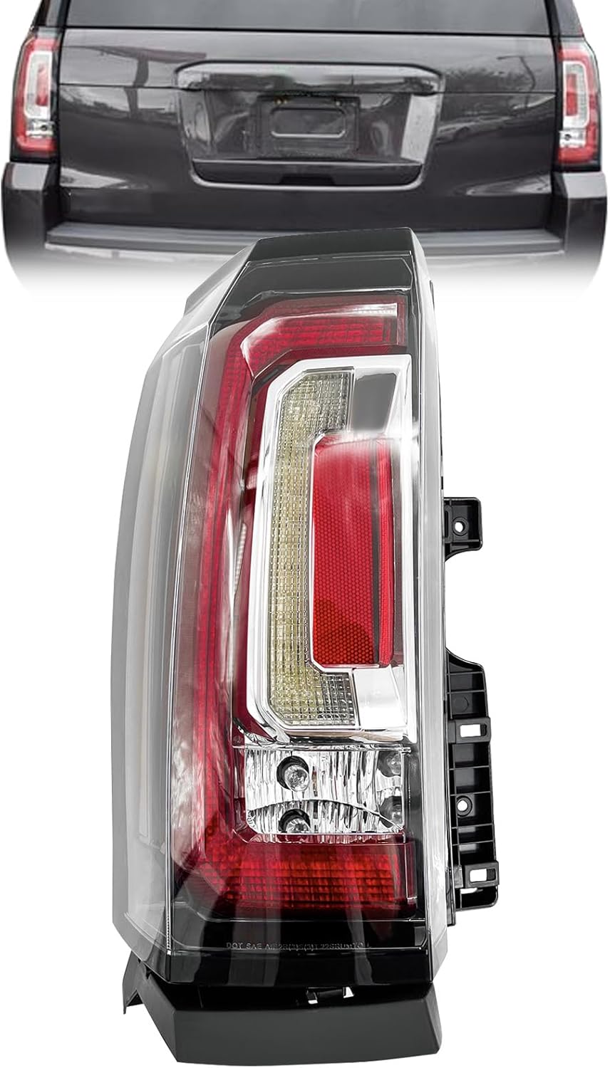 Tail Lights Assembly Compatible with 2015 2016 2017 2018 2019 2020GMC Yukon/Yukon XL LED Lens Taillights Brake Signal Assembly With Bulb, Right Passenger Side, Replaces GM2801268 84536243 23380460