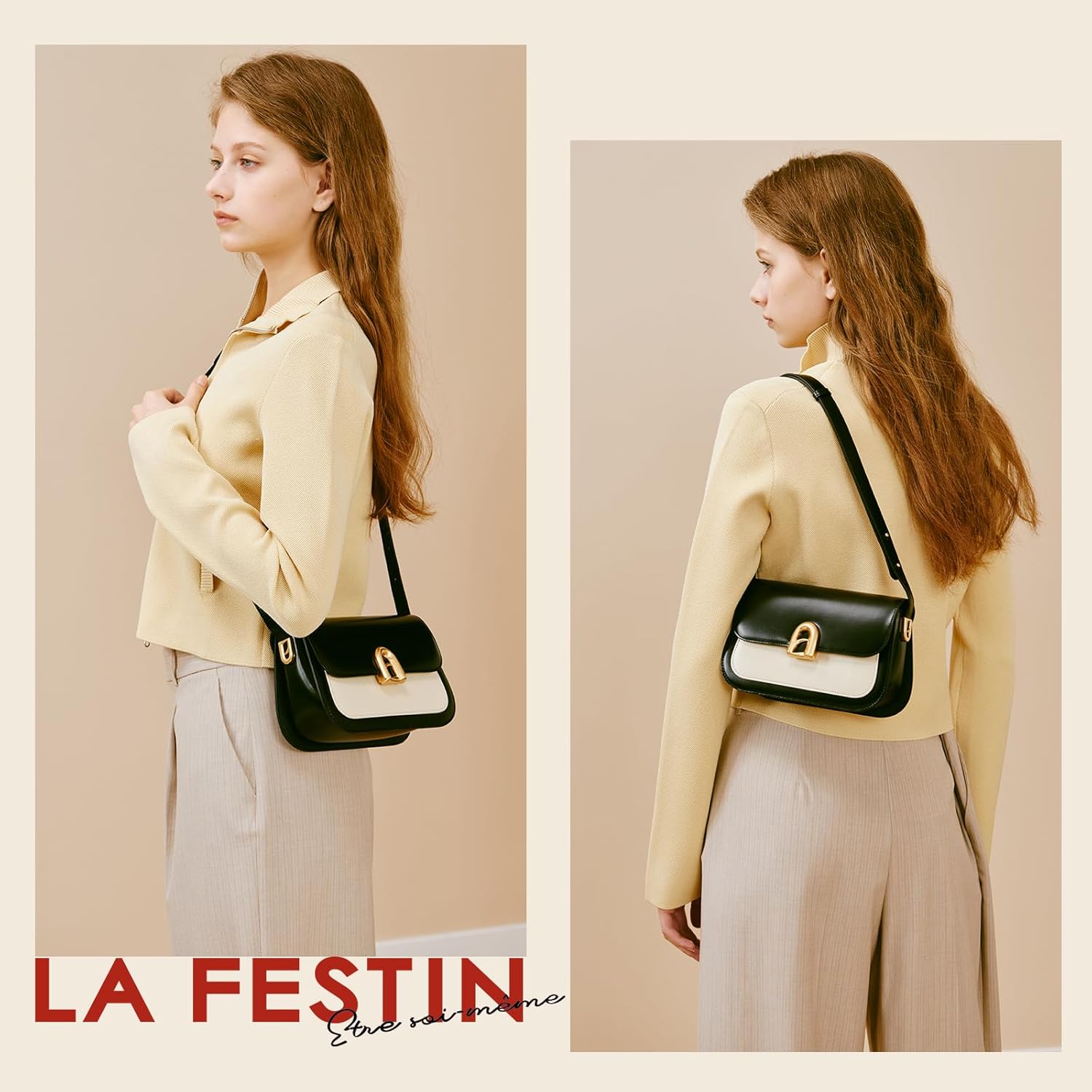 LAFESTIN Genuine Leather Shoulder Bag for Women with Adjustable Strap, Crossbody Purses For Women, Designer Inspire Handbags - Image 2