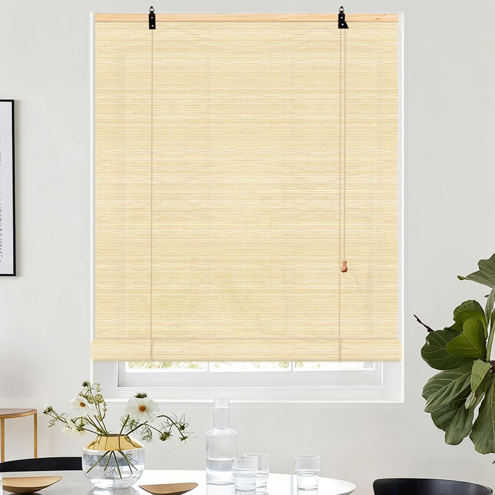 Photo 1 of Vteyeya Bamboo Roller Shades 48"W x 72"L