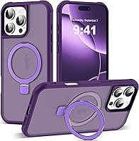 Vista 38 de Funda de grado militar compatible con iPhone 14 Plus de 6.7 pulgadas, con soporte magnético invisible tipo anillo, compatible con MagSafe y gran