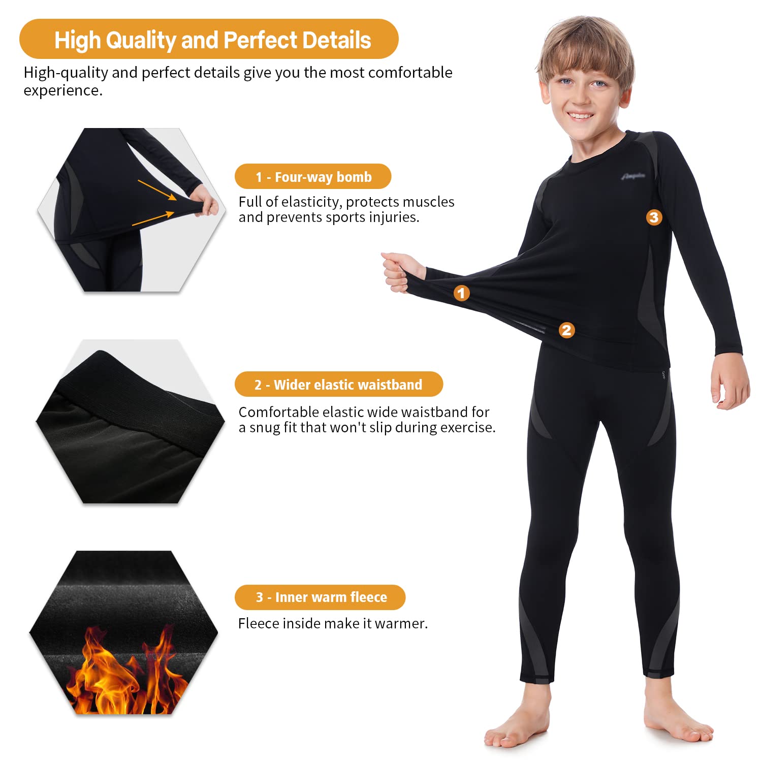 BENNALD Biancheria Intima Termica Bambino Biancheria Funzionale Uomo con Funzione Quick Dry
