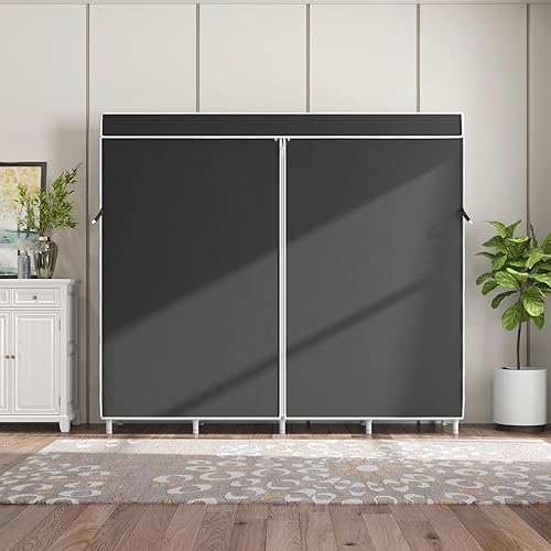 Miniatura 6 de VIPEK V40C Pro Coverd - Perchero independiente para dormitorio, perchero blanco resistente con cubierta negra, perchero de metal multifuncional para