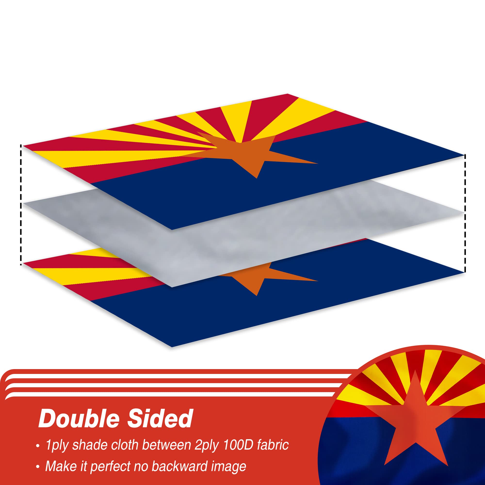 Amazon.com : XIFAN Double Sided Arizona State Flag 3x5 ft