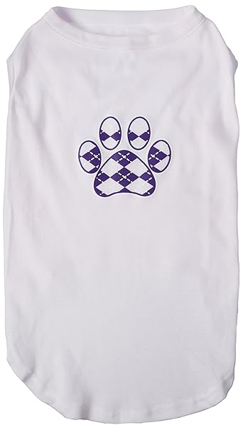 Mirage Pet Products Argyle Paw Purple Screen Print Shirt White XXXL (20)