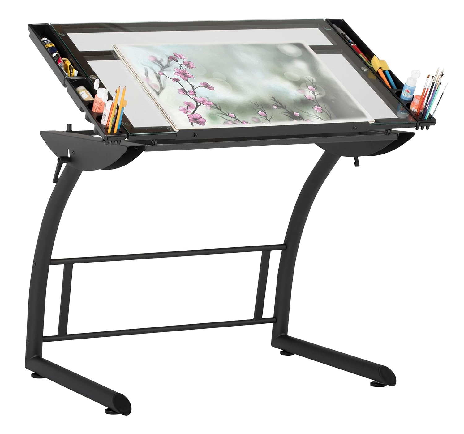 SD Studio Designs Triflex Drawing Table Sit to Stand Up Adjustable Office Home Computer Desk 35 25 W