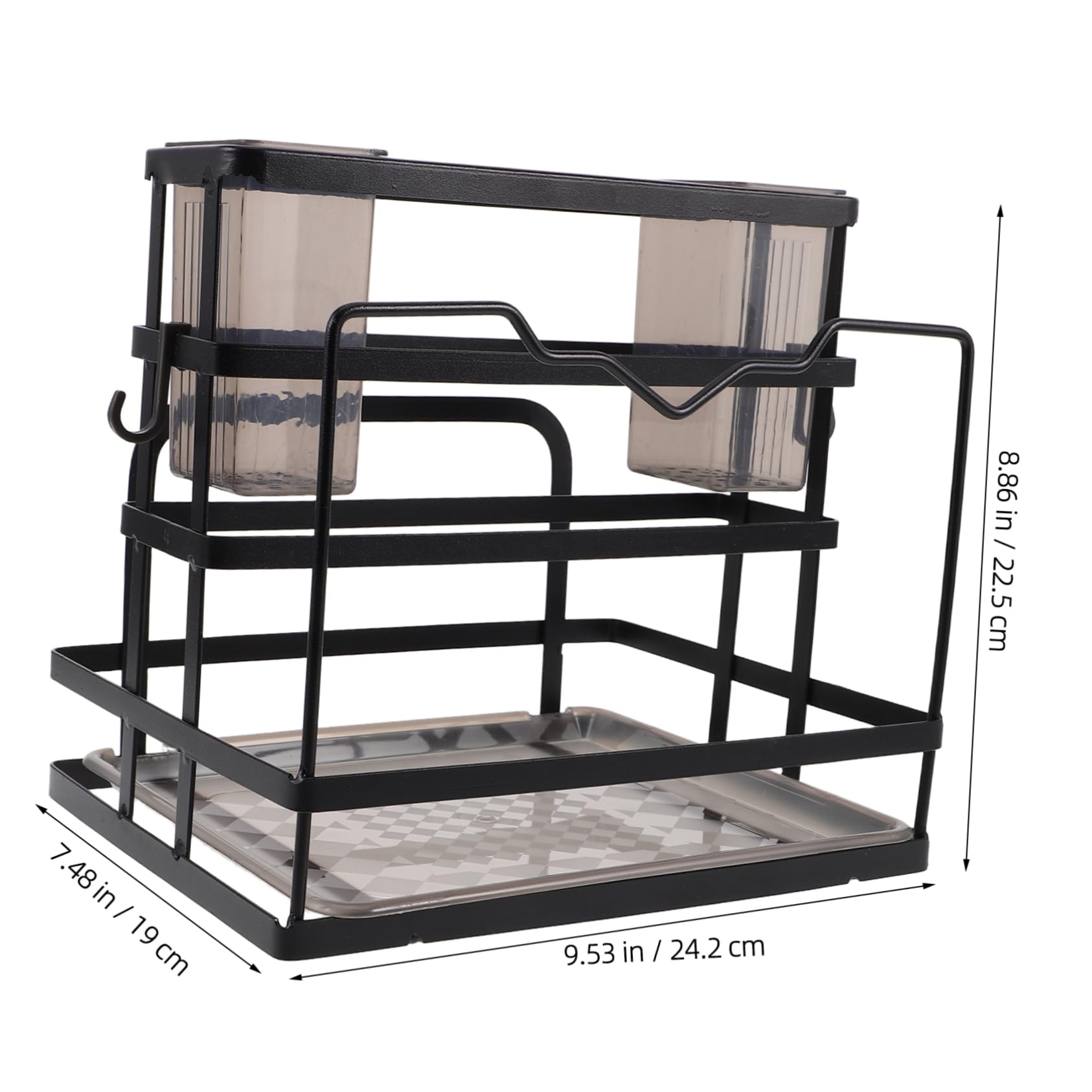 CIYODO Carbon Steel Sink Organizer Tray Knife Holder Kitchen Utensils Storage Rack Cup Holder