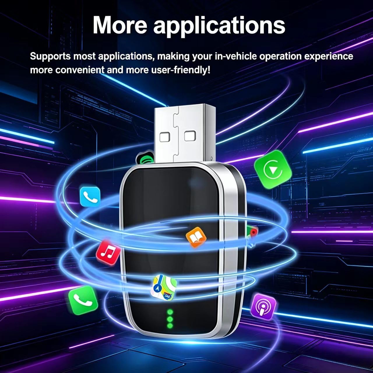 Dongle CarPlay Inalámbrico para Peugeot 508L, Adaptador USB de Cable a Wireless Baja Latencia Plug & Play Diseño Slim
