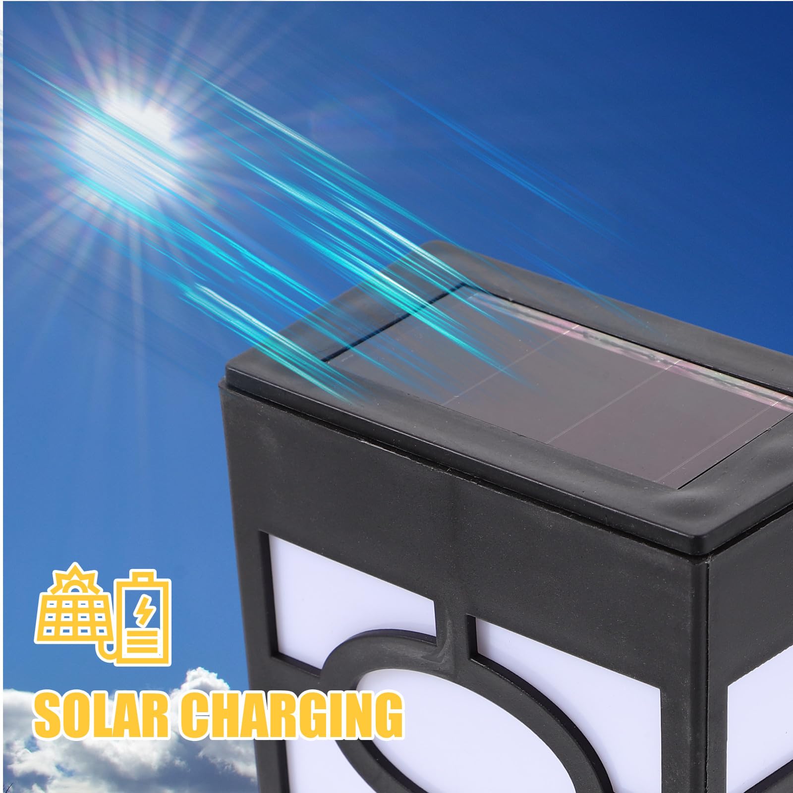 Sosoport 4 Stück Retro LED Solar Wandleuchte Ip65 0, 5w für Garten
