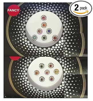My.Shop Round Multi Colour Stone Bindi For Women Ladies Girls Wedding Party Makeup