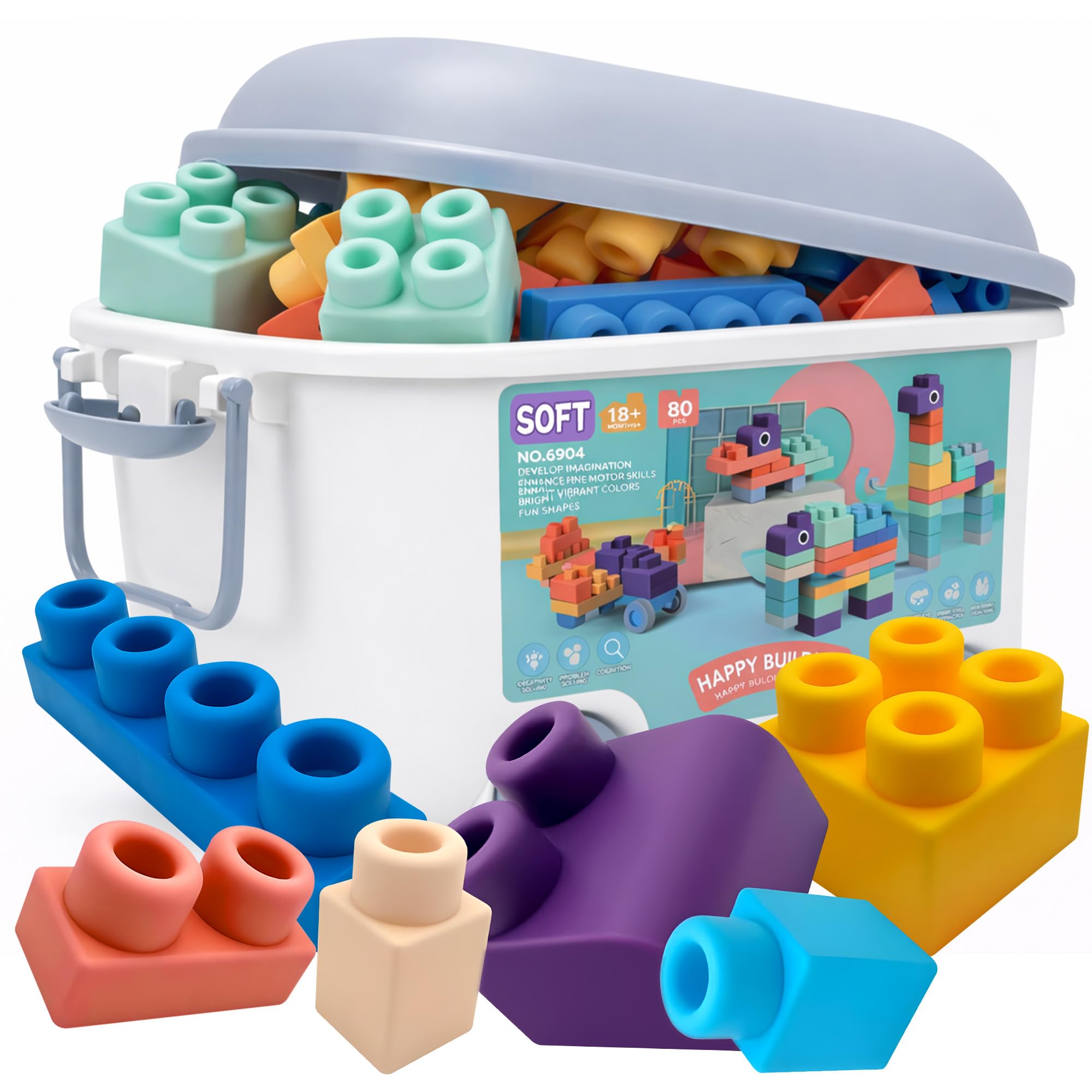 Building Blocks Set, 80PCS Blocks for 18 Months and up