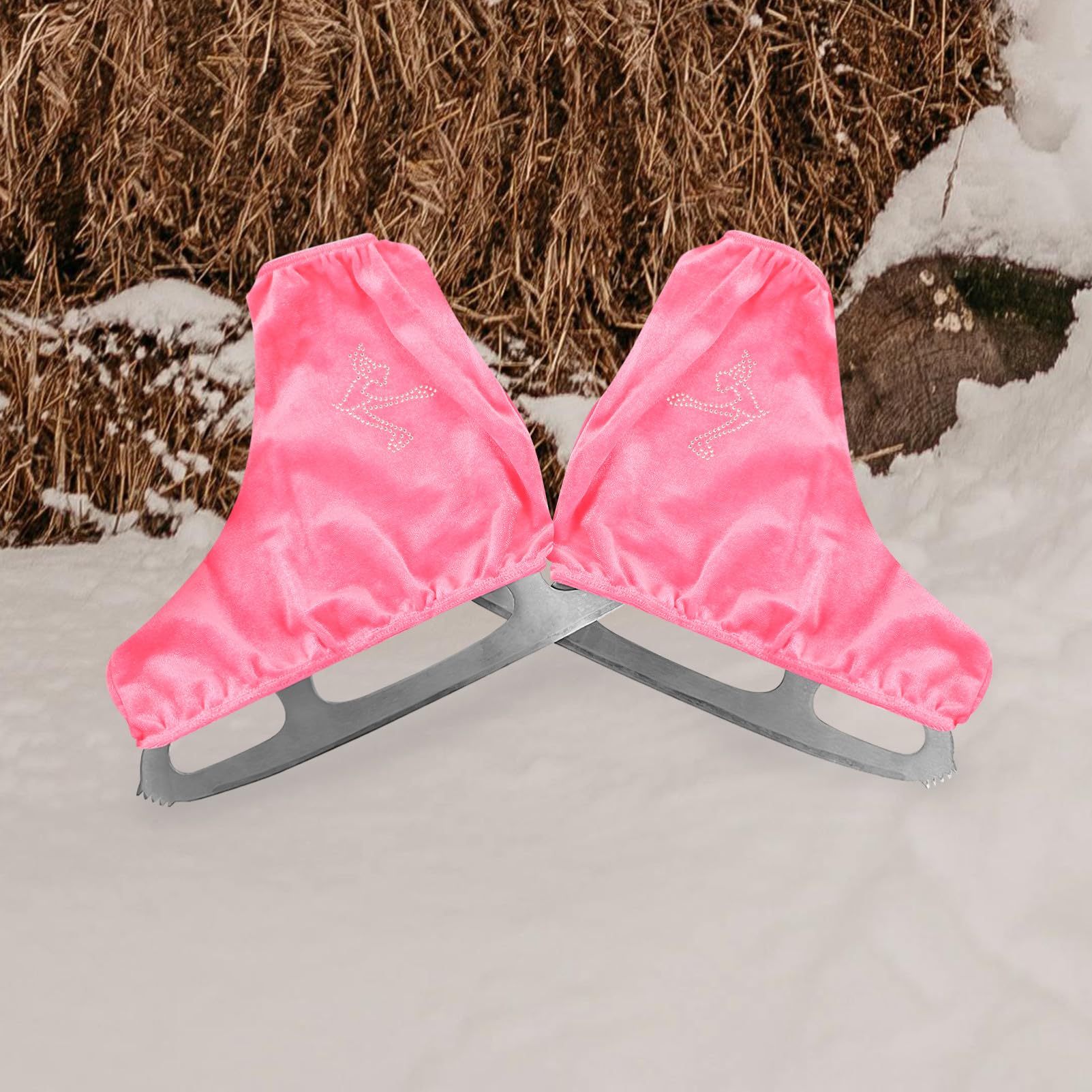 Copriscarpe per Pattini da Figura in Poliestere Rosa, Design Aderente e Flessibile, per Pattinaggio su Ghiaccio e Roller Skating