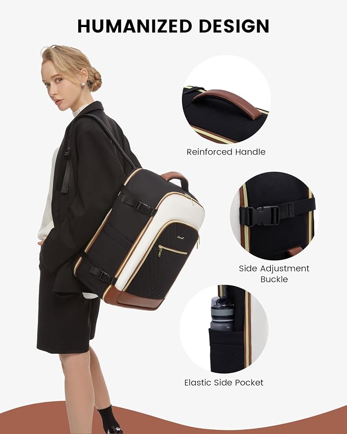 Mochila de viaje grande para mujer 40L impermeable con compartimento para portátil 17" miniatura 8