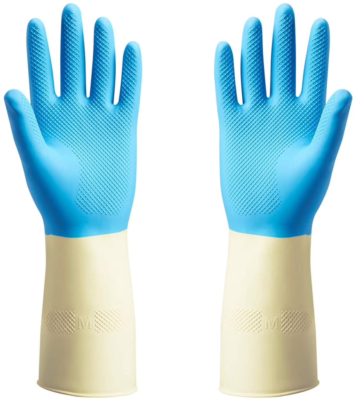 Cleaning Gloves Rubber Latex Free Reusable Household Gloves Soft Comfort for Cleaning Kitchen Washing Painting Gardening Pet Care -Blue Medium