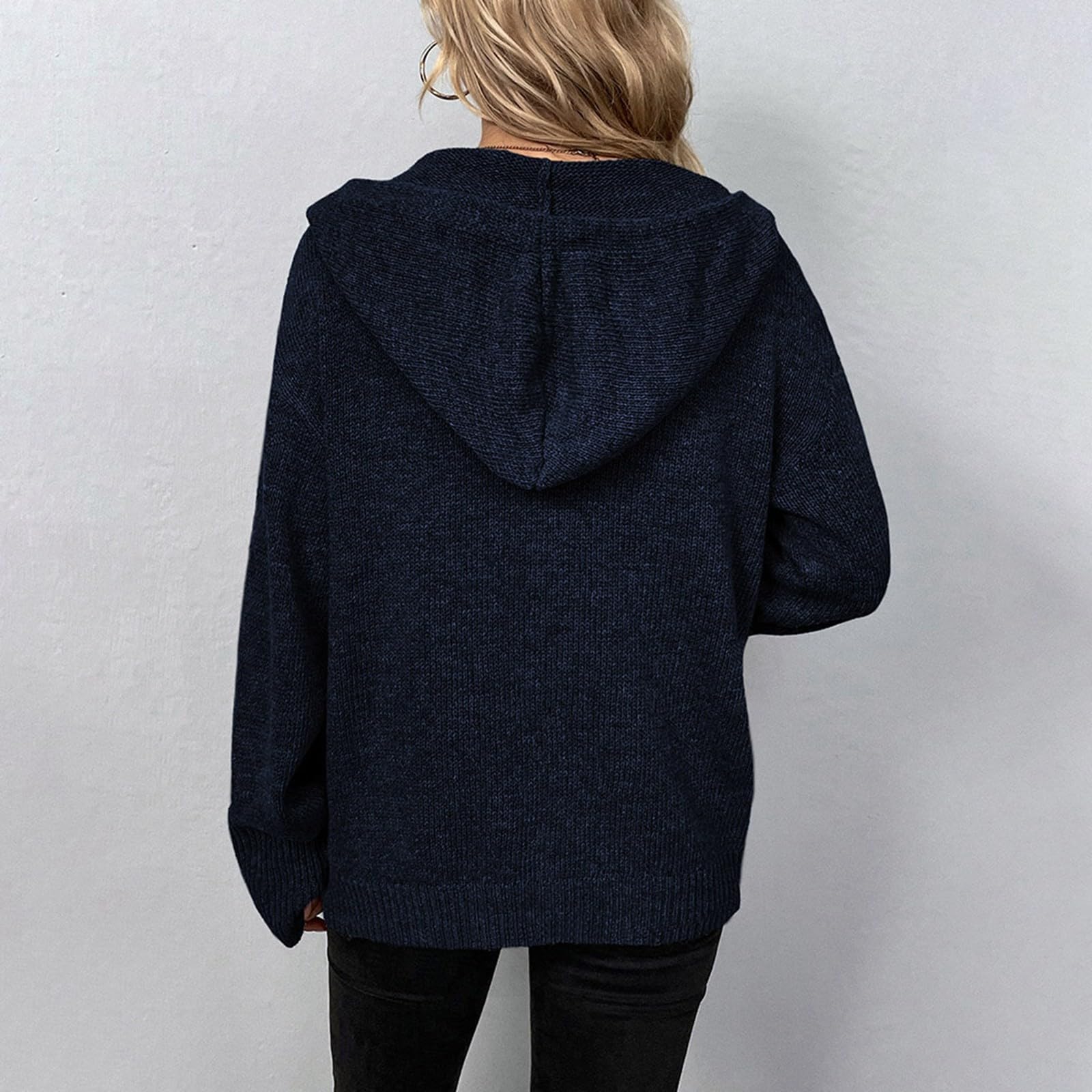 Strickjacke Damen Cardigan Damen Trachtenjacke Strickjacken Cardigan Strickjacke Den Herbst Outfit Sweater Kleidung Leichte Strickjackenfrauen Dünne Strickmantel mit Kapuze Warme