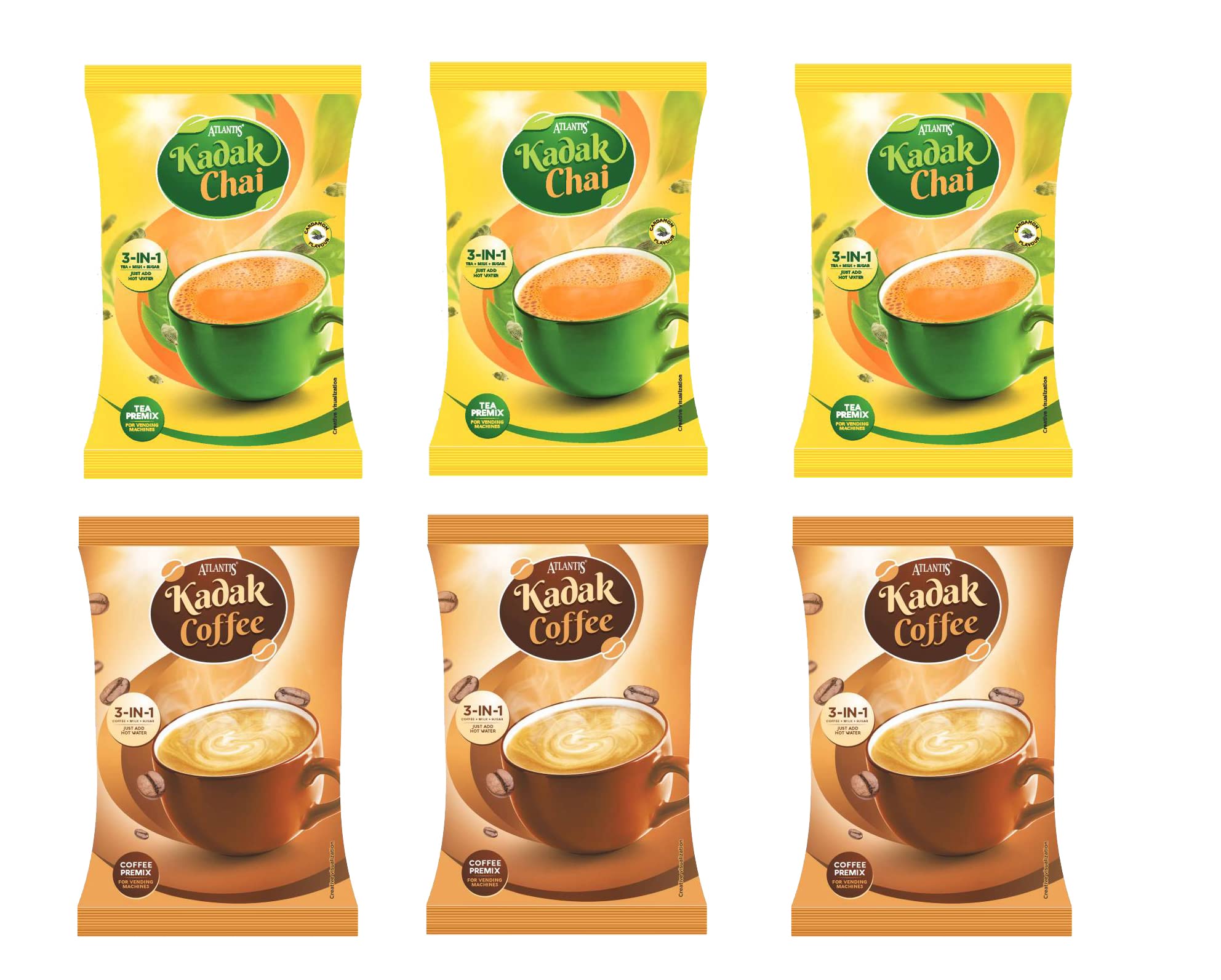 Atlantis 3 in 1 Instant Kadak Cardamom Tea and Coffee Premix Dry Powder Combo (Contains Tea, Coffee, Milk and Sugar) 3 Kg each for Vending Machines| Manual Use (B09MD8R2D4) Amazon Price History, Amazon Price Tracker