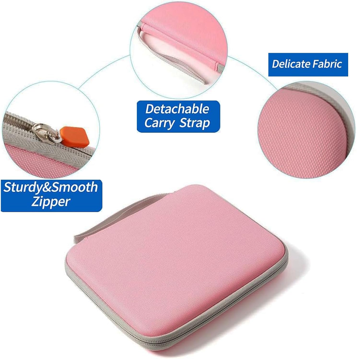 Card Case for Yoto cards Think Pink – Kids Yoto Accessory, Soft Portable Folder with Zipper & 80 Pockets for Yoto Player & Mini Audiobook Cards, Card Binder Holder with Sleeves for Travel image 4