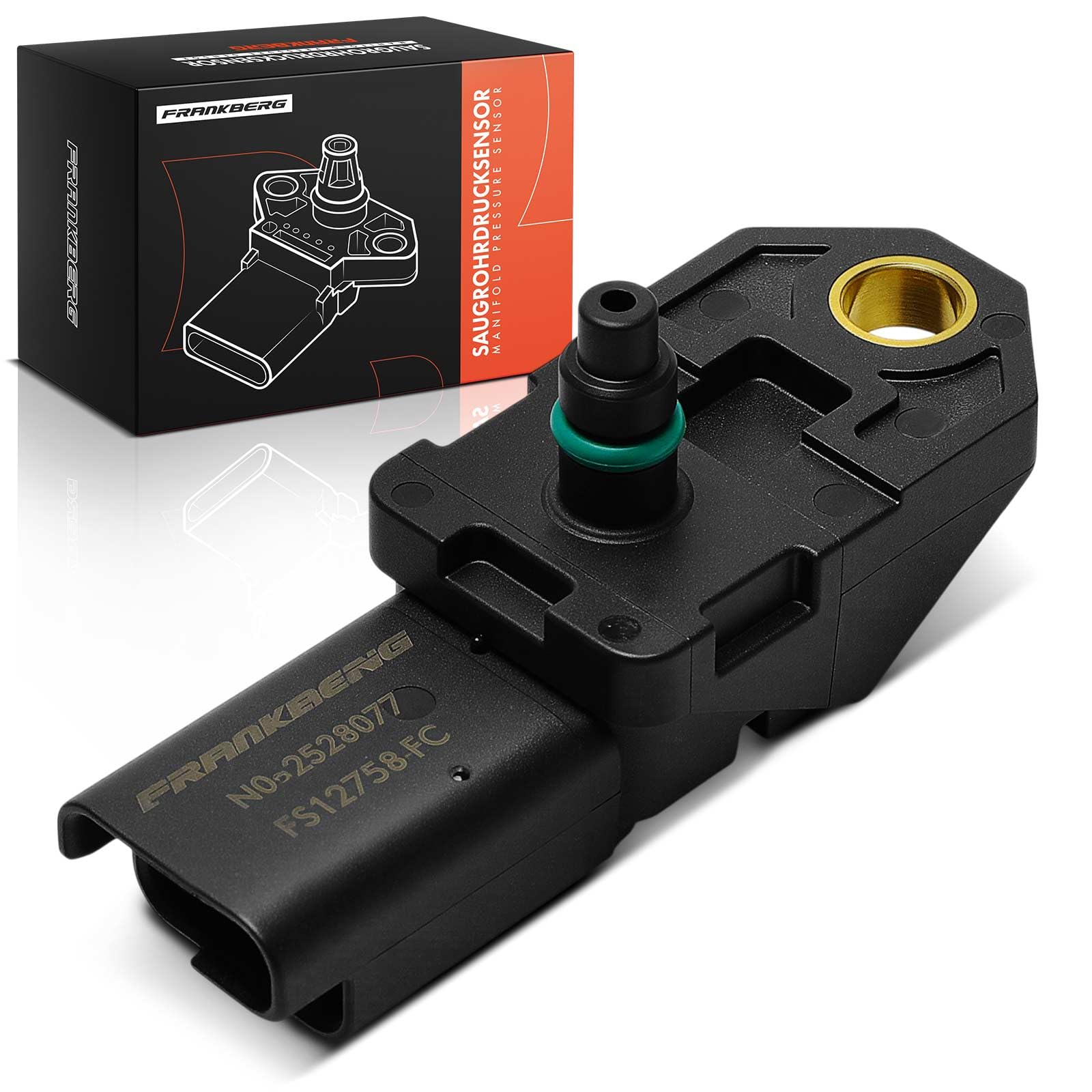 Frankberg Capteur de pression différentielle d'échappement à 3 broches | Compatible avec: Crossland X P17 P2QO, Fourgon Crossland X, Grandland X A18 P1UO, 208 II UB UJ UP UW