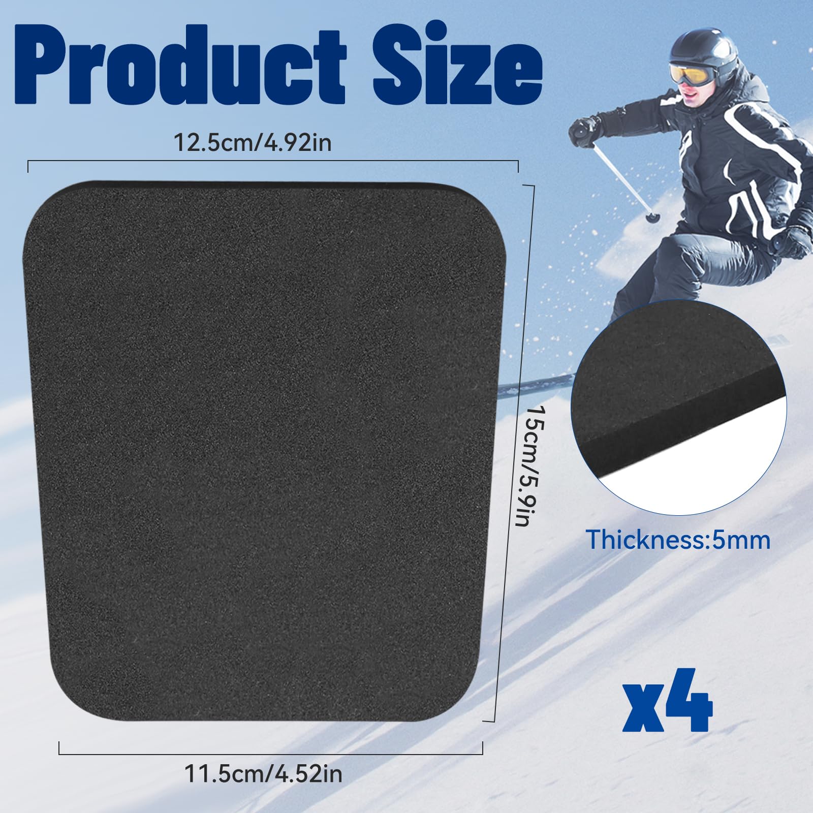 Protector de Tibias para Esquí, Espinilleras Recortables para Adultos y Jóvenes, 4 Piezas para Snowboard y Deportes de Invierno