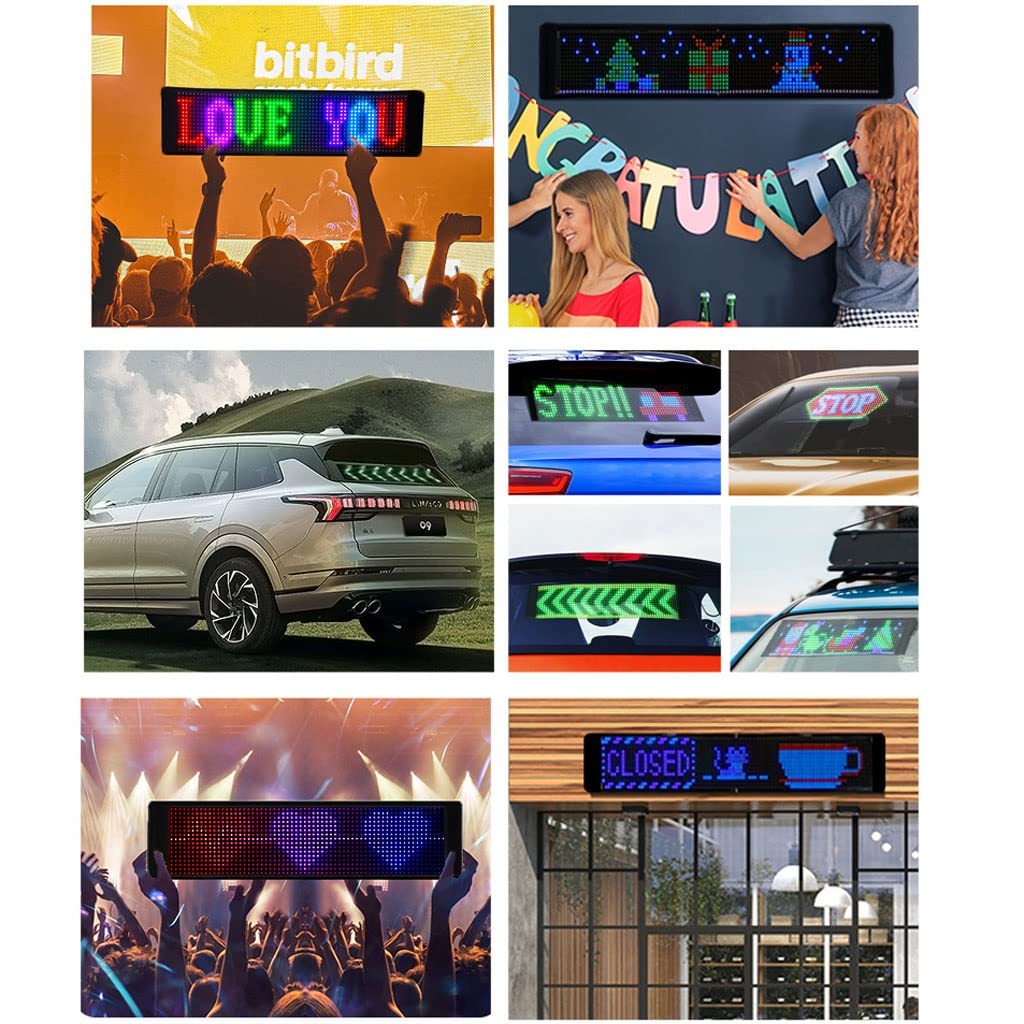 insegna Luminosa LED Scorrevole Segnale LED programmabile Schermo Flessibile a LED Pannello a Matrice Visualizzazione dello Schermo Scorrimento del Messaggio di Testo per Car Bar Party Festival (Size