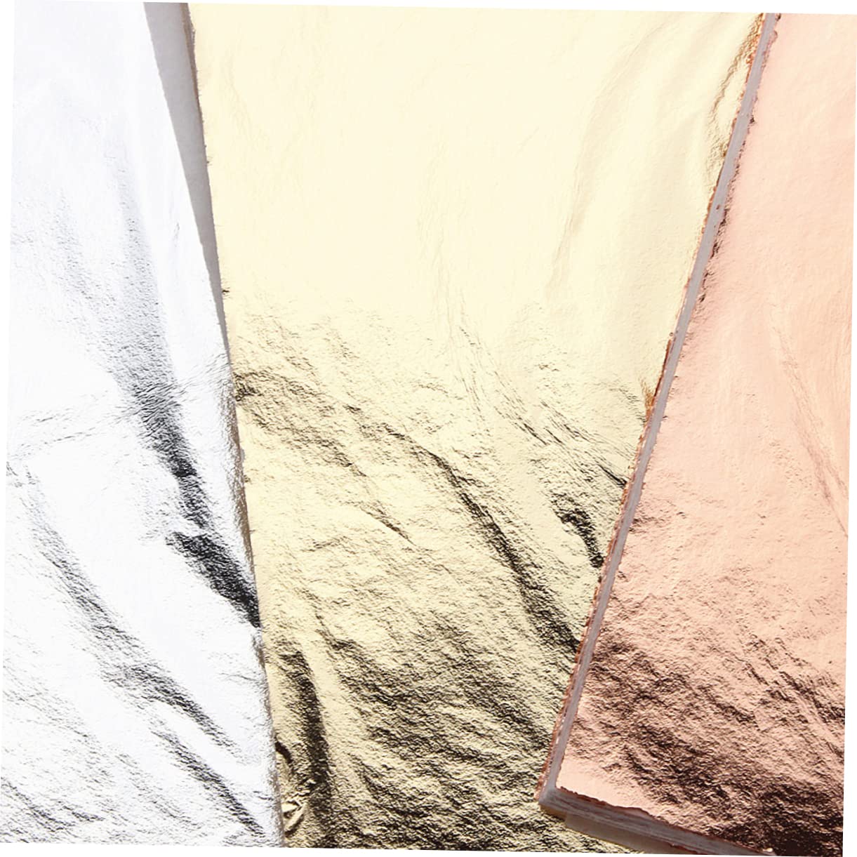 CIMAXIC Craft Imitation Foil 300pcs Silver Foil Sheets Gold Flakes Gilding Imitation Leaf Square Design Metal Material