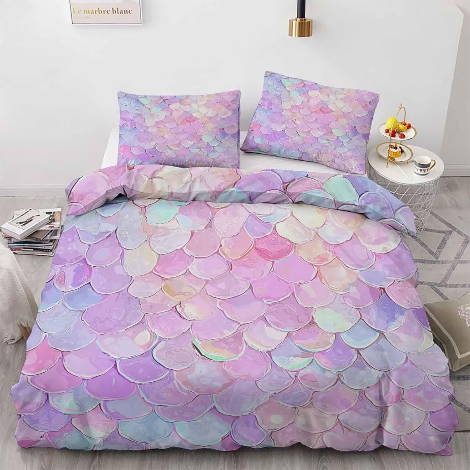 Parure de lit 140x200 sirène microfibre facile à laver TaRvit fermeture éclair sans repassage