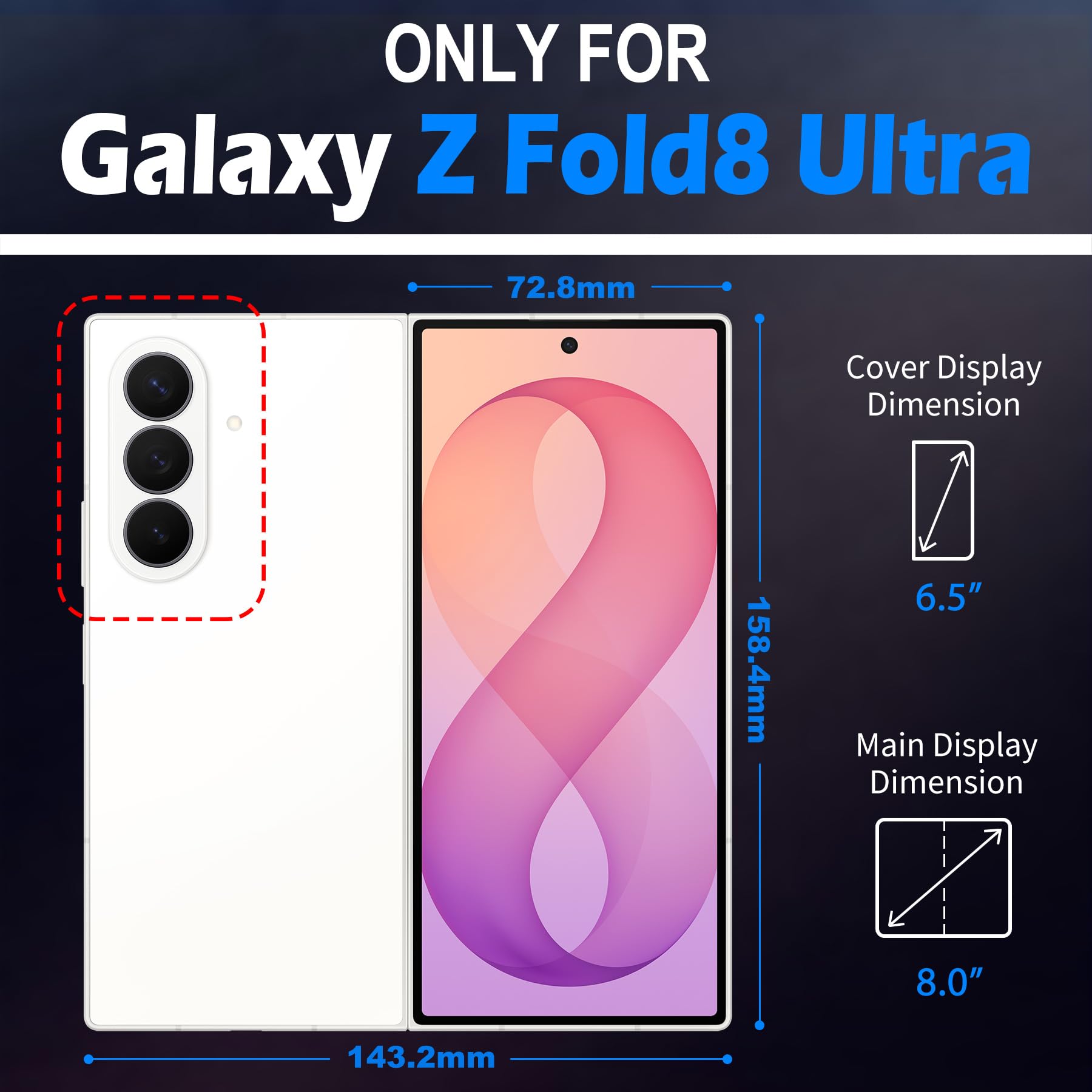 SHIELDON Echtleder Hülle für Galaxy Z Fold 8 Ultra 8,0" 2026 5G, Schwarz