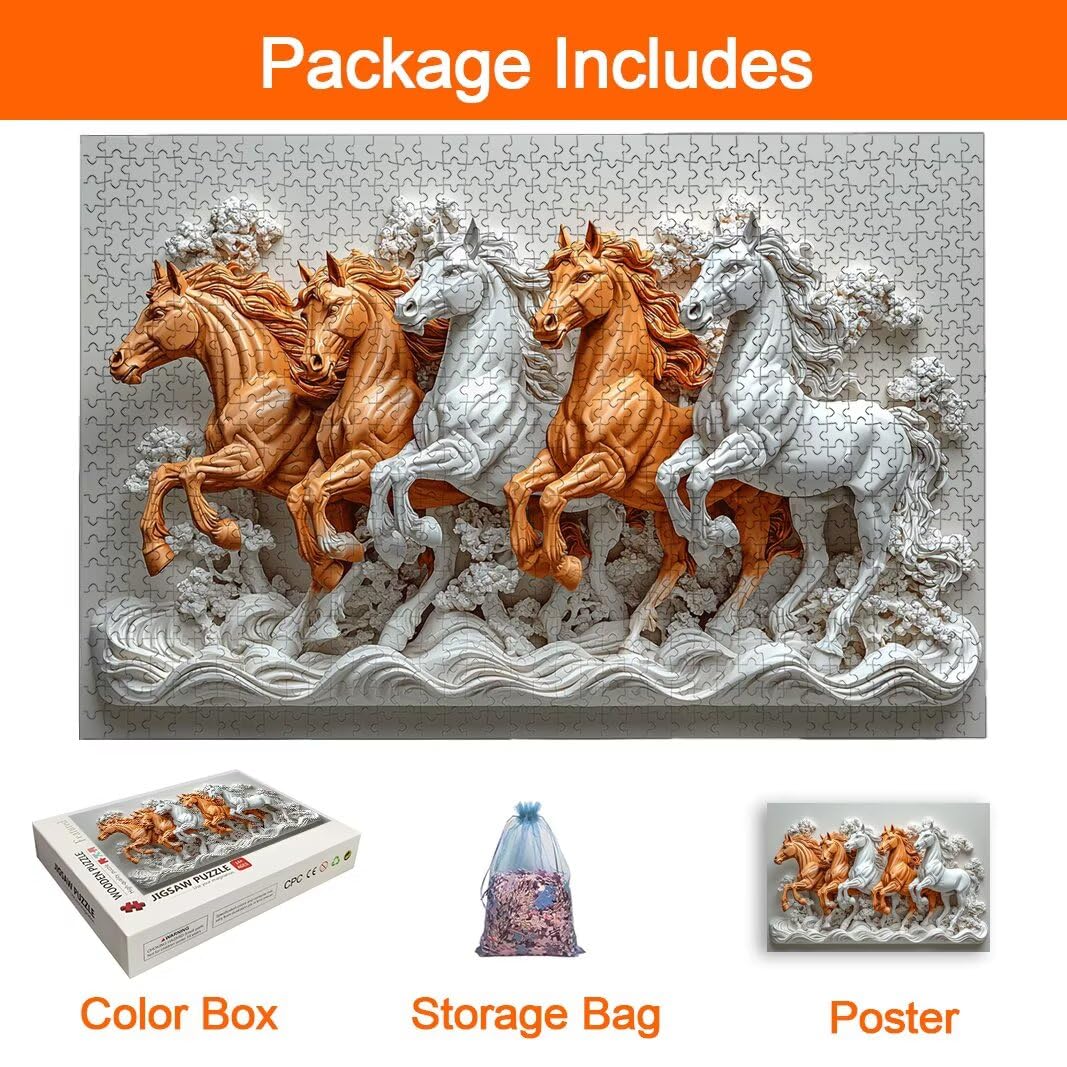 Puzzle 2000 Pezzi, Puzzle Cavallo, Misura: 100x71cm, Regalo Donna -8961
