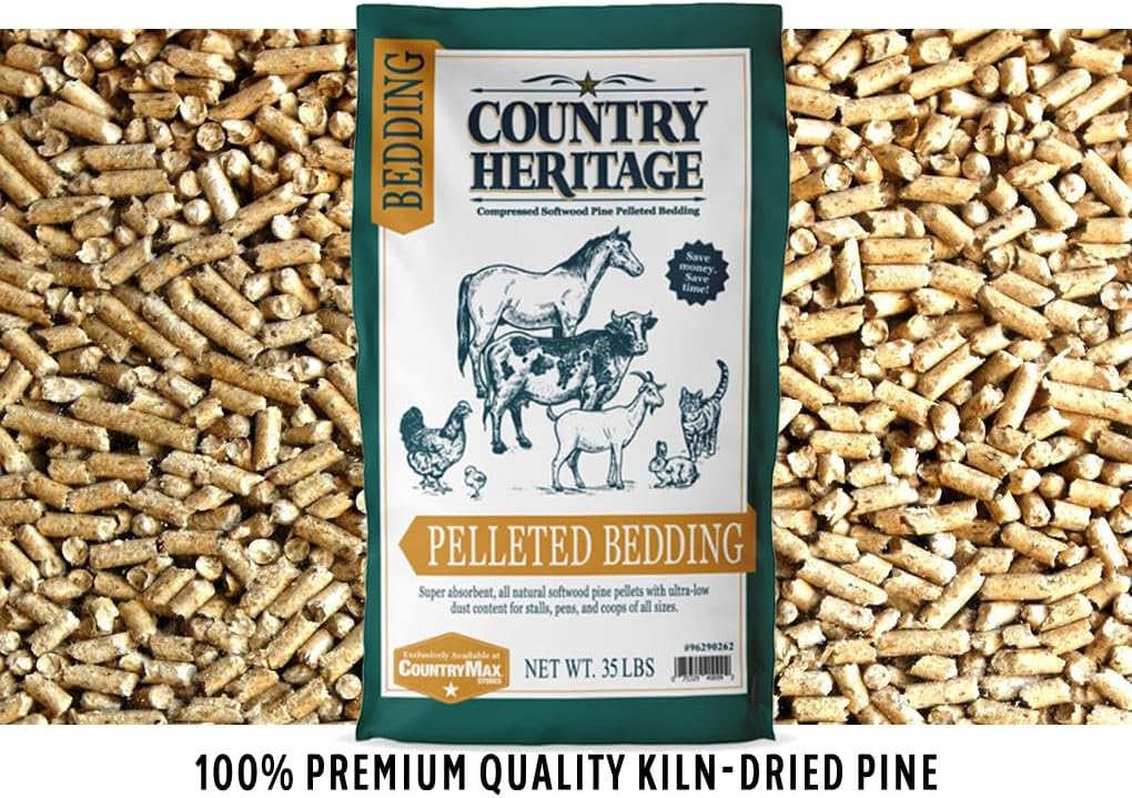 Country Heritage Premium Low Dust Pelleted Bedding Super Absorbent All Natural Softwood Pine Pellets 35 lbs.