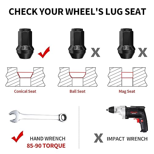 Miniatura 3 de Richeer 24 tuercas de llanta estilo fábrica OEM de 14 x 2 para Ford F150 2000-2014, Expedition, Lincoln Navigator 2000-2014, tuercas grandes de una