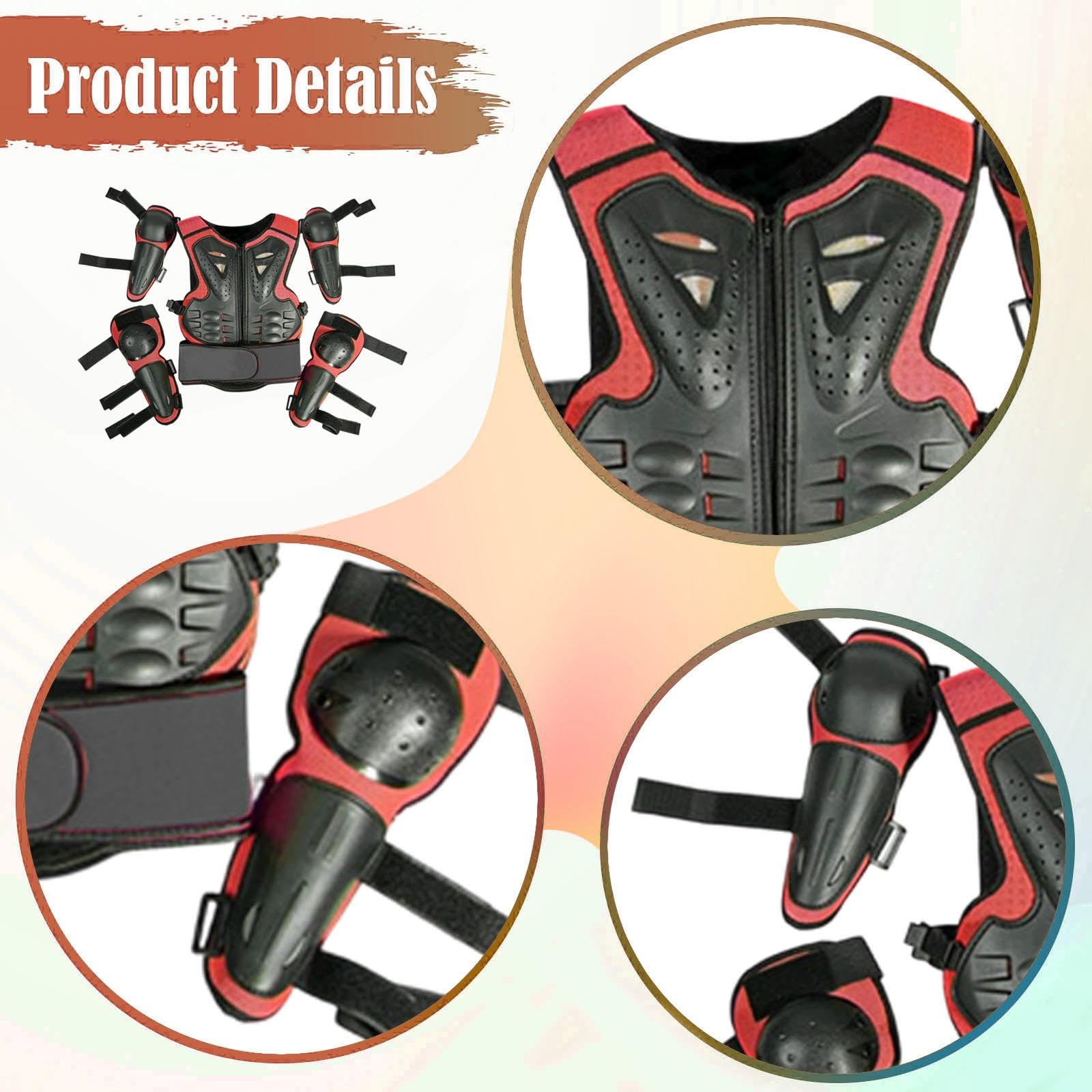 Tuta da per Bambini, Abbigliamento da, Resistente agli Urti, Attrezzatura per Motociclisti, Rosso