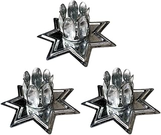 6 PCS Silver Metal 7 Star Household, Chime Candle Holder 2