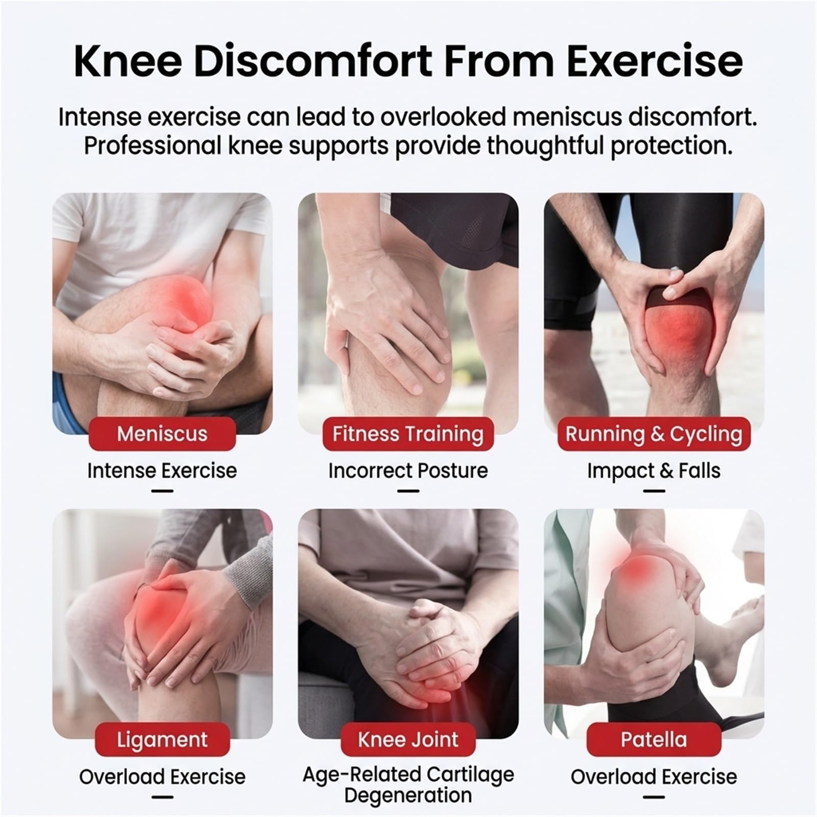 Professionelle Kniebandage für Laufen, Basketball, Fitnessstudio und andere Sportarten. Verstellbare Patellasehnenbandage zur Schmerzlinderung. Atmungsaktiver Gelenkschutz für Damen und Herren.