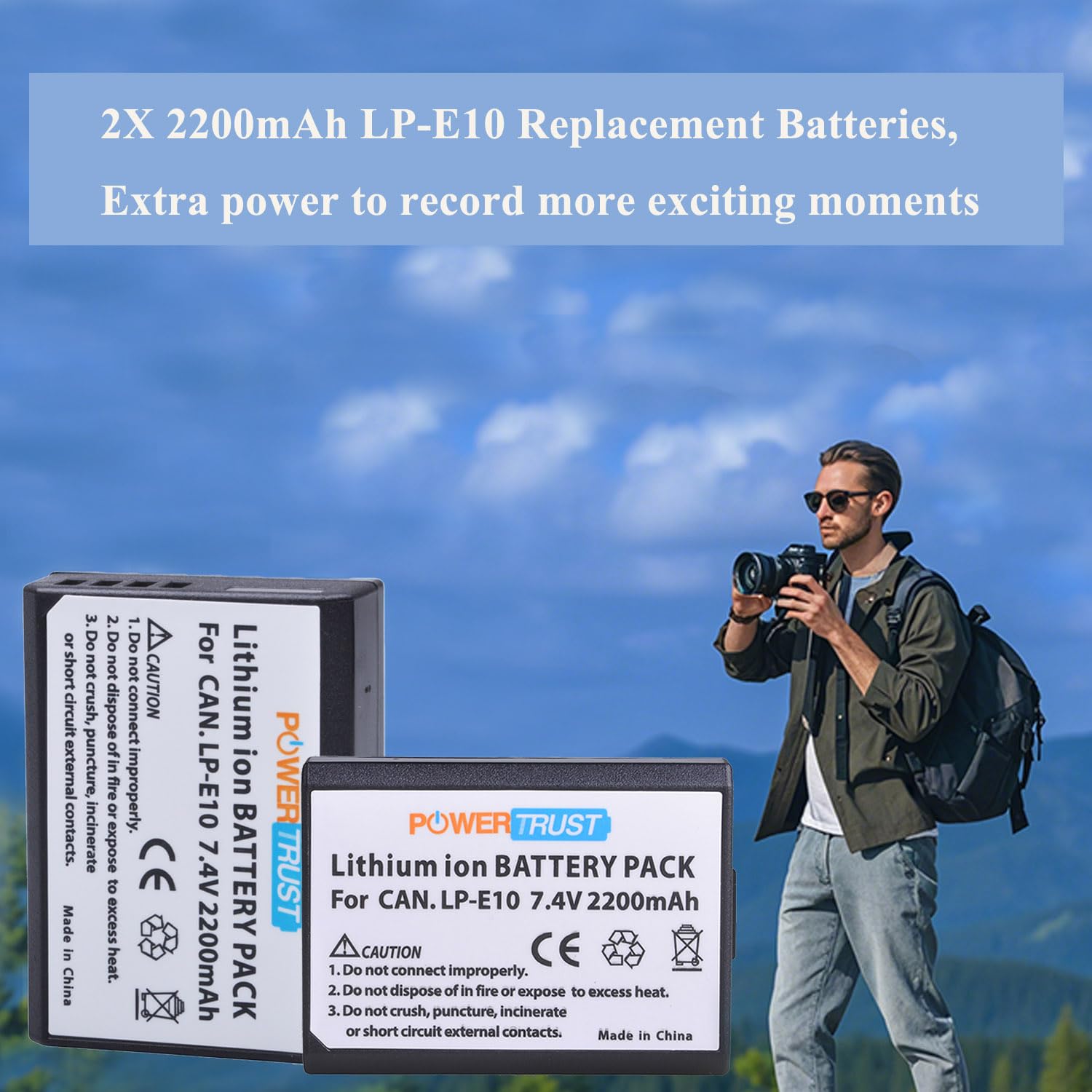 Batteria PATONA LP-E10 860mAh Per Canon EOS 1100D, 1200D, Rebel T3, T5, T6