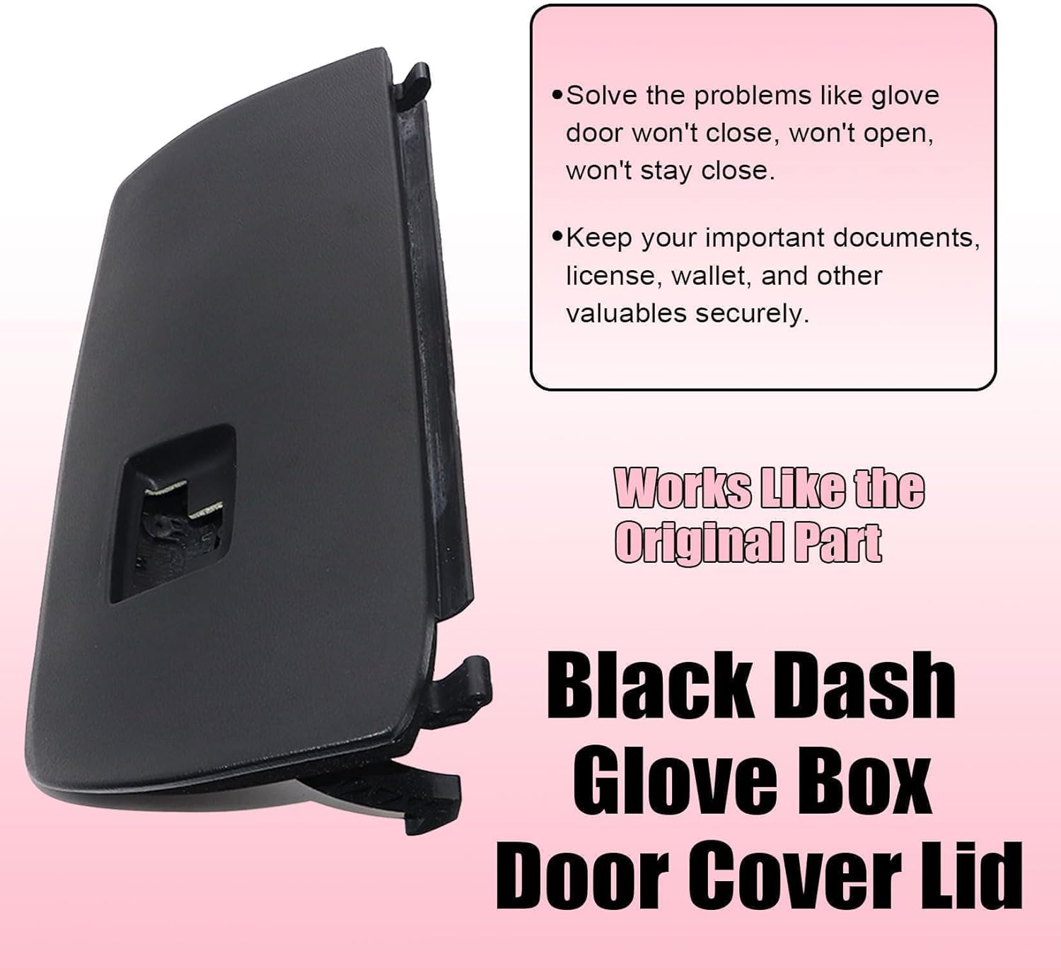 NLQR Black Dash Glove Box Door Cover Lid Compatible with BMW X3 F25 2011-2017 X4 F26 2015-2018 Replace 51-16-6-839-000 51166839000 51169242086