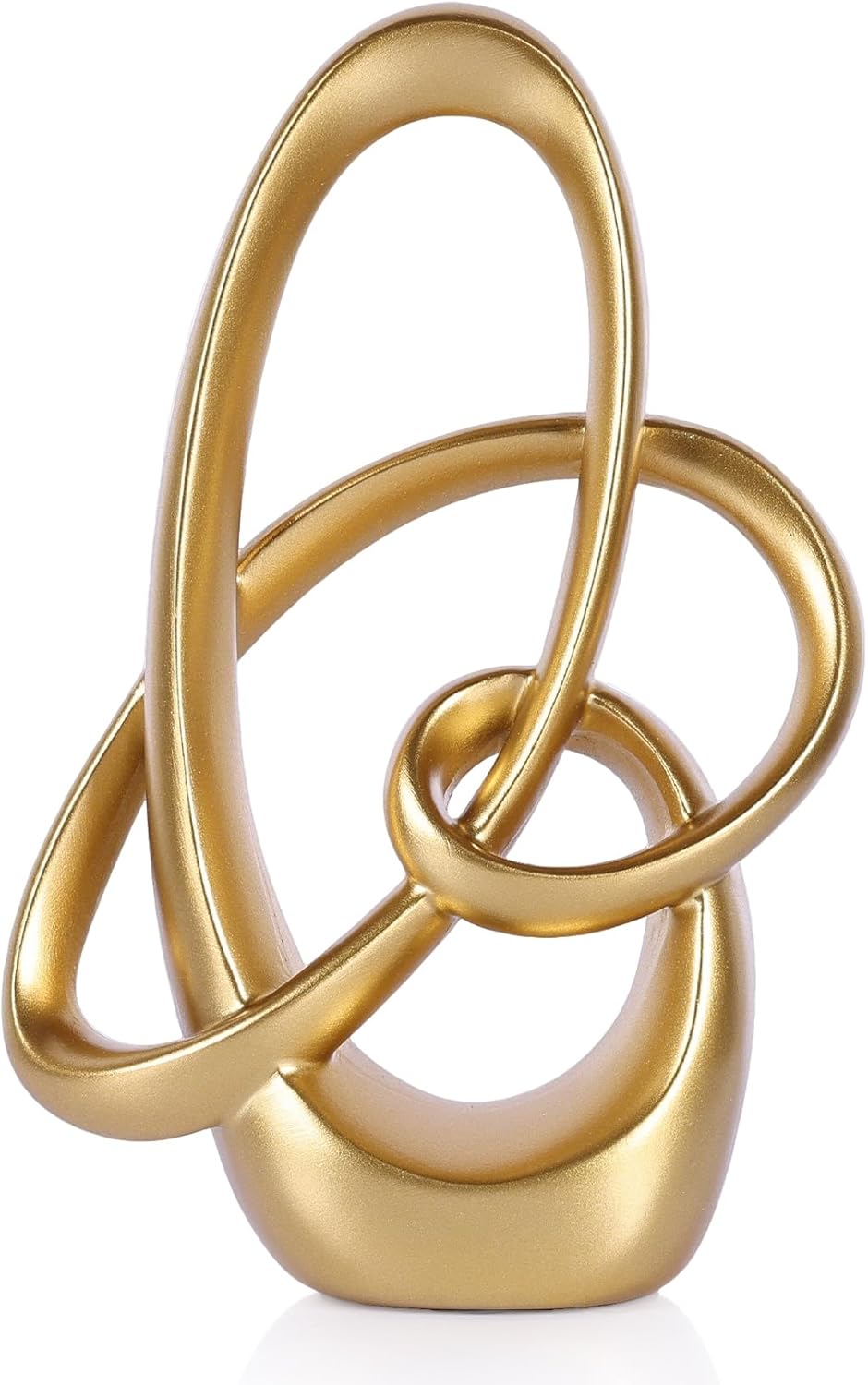 Modern Gold Knots Decor - 8.6" Resin Golden Knot Statue, Abstract Gold Sculptures Home Decor for Living Room, Coffee Table, Shelves, Entryway, Office Tabletop Accent, Decorative Knick Knacks Gift