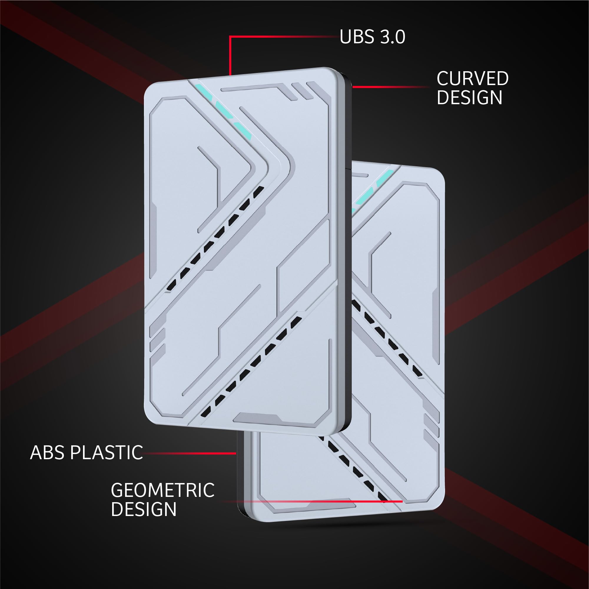 Hard disk esterno portatile da 1 TB, USB 3.0, HDD da 2,5", colore: argento | Trasferimento dati ad alta velocità, archiviazione di backup, per laptop, PC, desktop, console di gioco