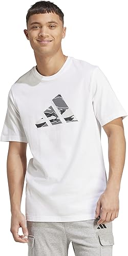 adidas Men's Camouflage Logo Graphic T-Shirt, White, Small/Tall