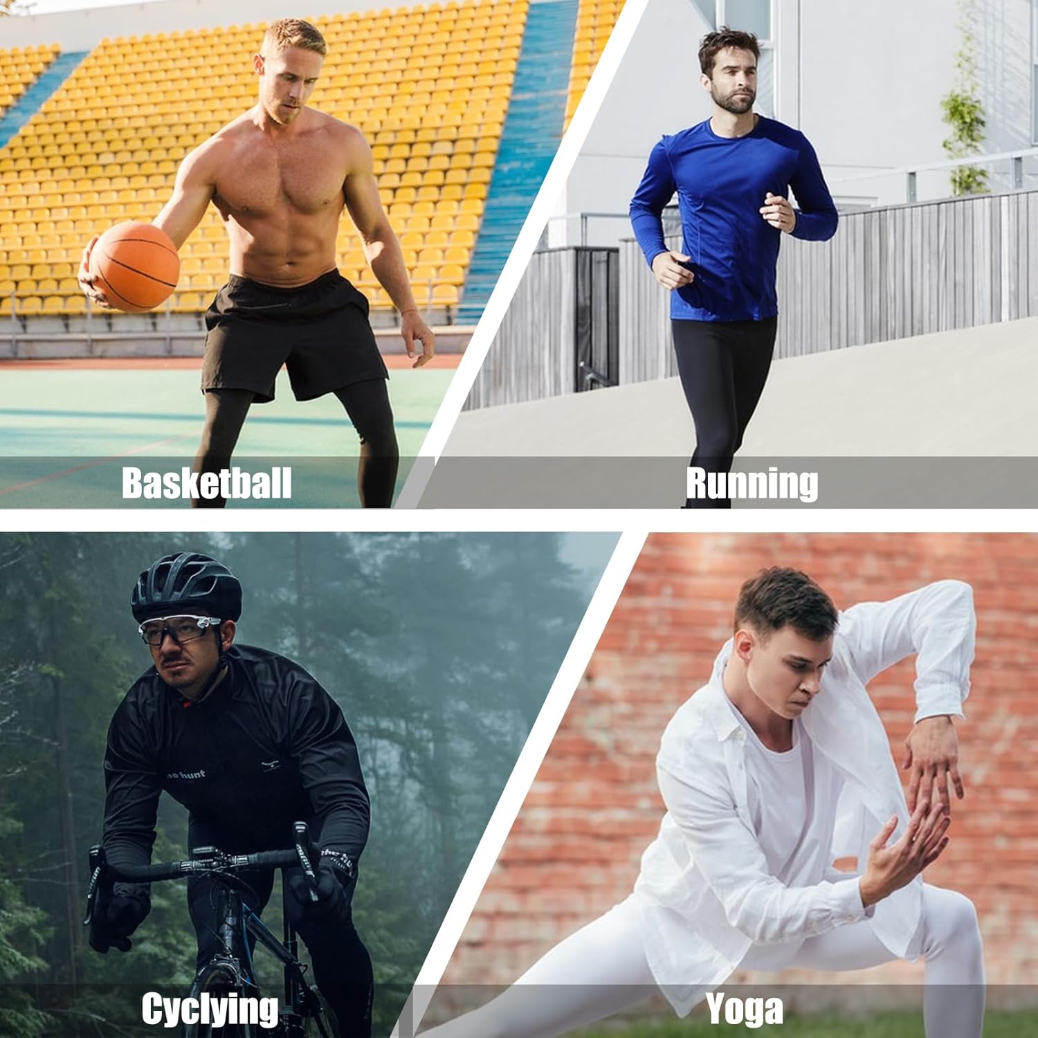 Mens 3/4 Compression Pants Dry Fit Athletic Workout Leggings Running Football Tights Yoga Gym Base Layer Underwear - Image 6